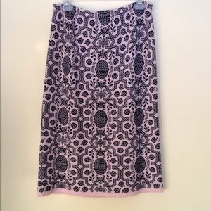 S Nina Leonard Pink Black Sweater Skirt Warm Soft